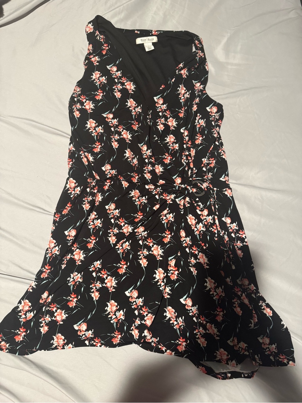 Black Floral romper with Pink Floral Print